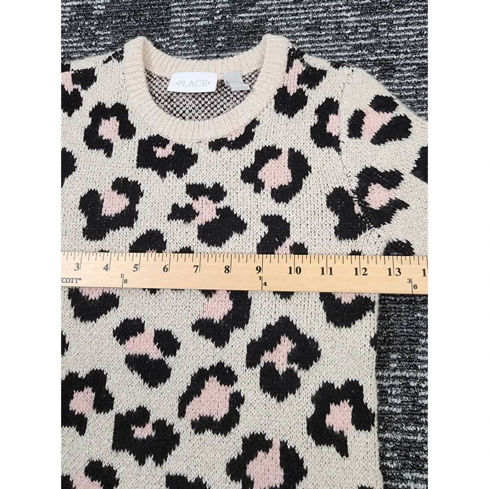 The Children's Place Sweater Dress Girls 7/8 Leopard Print Knit NWT - Picture 7 of 7